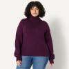imageAmazon Essentials Womens RelaxedFit Cotton Blend Turtleneck Pullover SweaterBurgundy