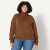 imageAmazon Essentials Womens RelaxedFit Cotton Blend Turtleneck Pullover SweaterCaramel Heather