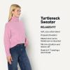 imageAmazon Essentials Womens RelaxedFit Cotton Blend Turtleneck Pullover SweaterMauve