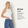 imageAmazon Essentials Womens SlimFit Stretch Rib HighNeck TankWhite