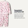 imageAmazon Essentials unisexbaby Sweatshirt ampamp Sweatpant SetPale Pink Tossed Ladybugs