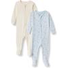 imageAmazon Essentials x Sofia Grainge Unisex Babies SnugFit Cotton Footed PajamasLight Blue Geese