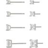 imageAmazon Essentials 14K Gold Plated Sterling Silver Round or Princess Cut Cubic Zirconia Stud Earring SetSilver