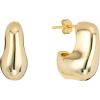 imageAmazon Essentials Demis Pick 14K Gold Over Brass 20mm Puff J Hoop Earrings