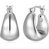 imageAmazon Essentials Demis Pick Dome Hoop Earrings for Women  Fine Silver Plated Trendy Jewelry