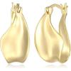 imageAmazon Essentials Demis Pick Sculpted Hoop Earrings for Women  GoldTone Fine Silver Plated Trendy Jewelry