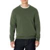 imageAmazon Essentials Mens RelaxedFit Cotton Blend Textured Crewneck Pullover SweaterDark Olive