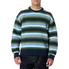 imageAmazon Essentials Mens RelaxedFit Faux Mohair Crewneck Pullover SweaterNavy Blue Stripe Knit