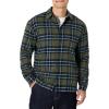 imageAmazon Essentials Mens RelaxedFit LongSleeve Flannel ShirtDark Olive Blue Simple Plaid