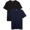 imageAmazon Essentials Mens Short Sleeve TShirts SlimFit Crewneck Pack of 2BlackNavy
