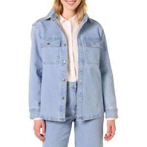 imageAmazon Essentials Demis Pick Womens OversizedFit Heavyweight Denim Shirt JacketLight Wash