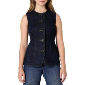 imageAmazon Essentials Demis Pick Womens RegularFit ButtonDown Denim VestRinse Denim
