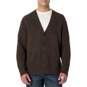imageAmazon Essentials Mens RelaxedFit Cotton Blend CardiganChocolate Heather