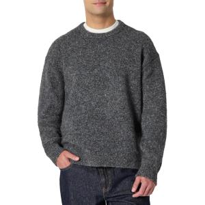 imageAmazon Essentials Mens RelaxedFit Faux Mohair Crewneck Pullover SweaterCharcoal Heather