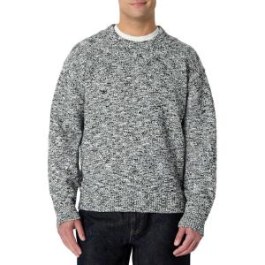imageAmazon Essentials Mens RelaxedFit MultiColor Heavyweight Crewneck Pullover SweaterBlack Marl