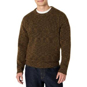 imageAmazon Essentials Mens RelaxedFit MultiColor Heavyweight Crewneck Pullover SweaterDark Brown Marl