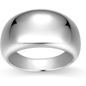 imageAmazon Essentials Womens Dome Band Ring Gold or Silver PlatedWHITE