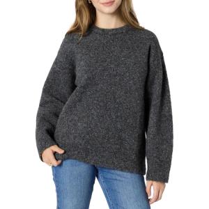 imageAmazon Essentials Womens OversizedFit Faux Mohair Crewneck SweaterCharcoal Heather