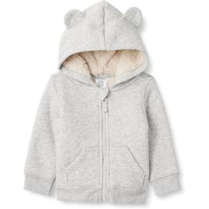 imageAmazon Essentials unisexbaby Sherpa Lined Full Zipper HoodieLight Grey Heather