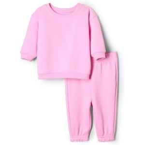 imageAmazon Essentials unisexbaby Sweatshirt ampamp Sweatpant SetPink