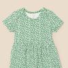 imageAmazon Essentials BabyGirls Short Sleeve Bodysuit DressSage Green Ditsy FloralStripe