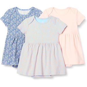 imageAmazon Essentials BabyGirls Short Sleeve Bodysuit DressPale PinkBlue Posey Floral