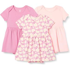 imageAmazon Essentials BabyGirls Short Sleeve Bodysuit DressPinkApples