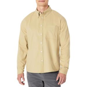 imageAmazon Essentials Mens Modern OversizedFit Cotton ButtonDown ShirtTan