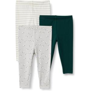 imageAmazon Essentials x Sofia Grainge Toddlers and Baby Girls Legging Pack of 3Dark GreenSheepStripe