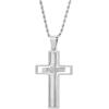 imageAmazon Essentials Mens Stainless Steel and GoldPlated Spinner Cross Pendant NecklaceSilver