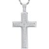 imageAmazon Essentials Mens Stainless Steel and GoldPlated Spinner Cross Pendant NecklaceSilver