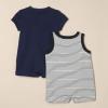 imageAmazon Essentials unisexbaby Sleeveless and ShortSleeve Romper SetBlueStripe