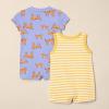 imageAmazon Essentials unisexbaby Sleeveless and ShortSleeve Romper SetPurple Melon TigerStripe