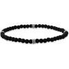 imageAmazon Essentials Mens Sterling Silver Small Bead Stretch BraceletBlack Lava