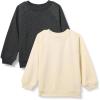 imageAmazon Essentials UnisexBaby French Terry Crewneck SweatshirtsBeigeCharcoal Grey Heather