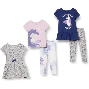 imageAmazon Essentials Disney  Marvel  Star Wars  Frozen  Princess Girls and Toddlers MixandMatch Outfit Sets Multipacks5piece Frozen Doodles