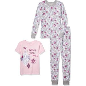 imageAmazon Essentials Disney  Marvel  Star Wars Babies Toddlers and Girls Pajama Set3piece Frozen Elsa Powers