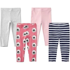 imageAmazon Essentials Girls and Toddlers Cropped Capri Leggings Previously Spotted Zebra MultipacksGrey HeatherLight PinkNavy StripeRose Flowers