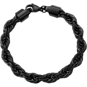 imageAmazon Essentials Mens 8 Black Chain BraceletRope
