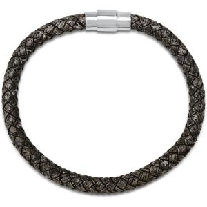 imageAmazon Essentials Mens Leather Sterling Silver BraceletBlackBrown