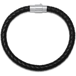 imageAmazon Essentials Mens Leather Sterling Silver BraceletBrown
