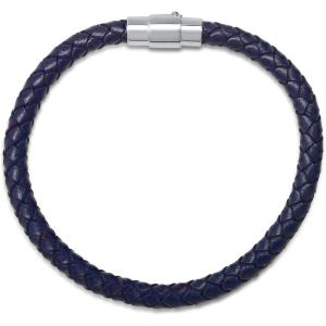 imageAmazon Essentials Mens Leather Sterling Silver BraceletDark Blue