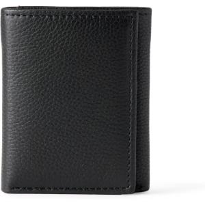 imageAmazon Essentials Mens Pebbled Full Grain Leather Trifold WalletBlack
