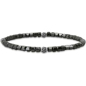 imageAmazon Essentials Mens Sterling Silver Small Bead Stretch BraceletHematite