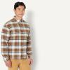 imageAmazon Essentials Mens Modern OversizedFit Cotton ButtonDown ShirtBrown Mint Country Plaid