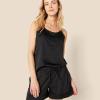 imageAmazon Essentials Womens Satin Pajama Top and Shorts SetBlack