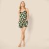imageAmazon Essentials Womens Satin Pajama Top and Shorts SetDark Green Beige Zebras