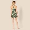 imageAmazon Essentials Womens Satin Pajama Top and Shorts SetDark Green Beige Zebras