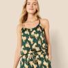 imageAmazon Essentials Womens Satin Pajama Top and Shorts SetDark Green Beige Zebras