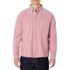 imageAmazon Essentials Mens Modern OversizedFit Cotton ButtonDown ShirtMauve Dark Chestnut Brown Stripe